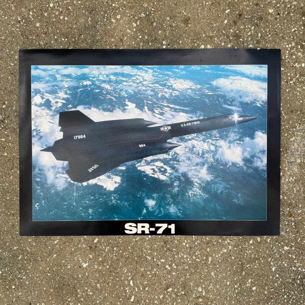 Vintage 1987 SR-71 Fighter Plane Poster - 19 x 13.5